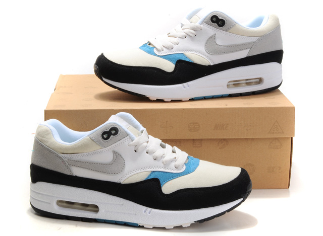 Nike Air Max 87 Mens Beige White Black Shoes - Click Image to Close